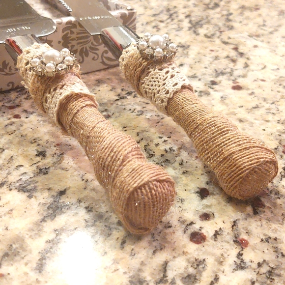 Rustic Cake Knife & Serving Set - Picture 4 of 6